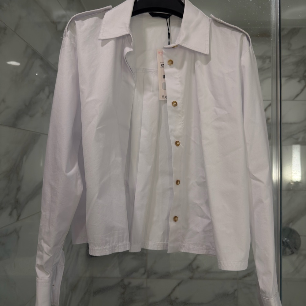 Zara White Button-Down Shirt